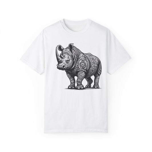 Rhino Graphic Tribal Print T-shirt