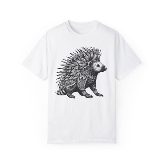 African Porcupine Graphic Tribal Print T-shirt