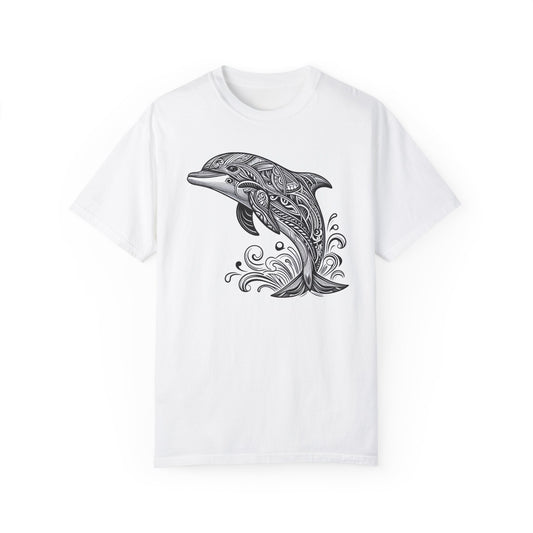 Dolphin Graphic Tribal Print T-shirt
