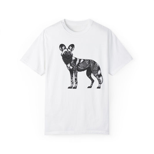 African Wild Dog Graphic Tribal Print T-shirt