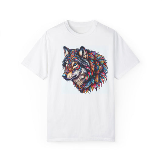 Wolf Graphic Tribal Print T-shirt