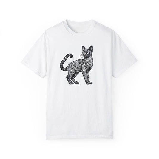 Cat Graphic Tribal Print T-shirt